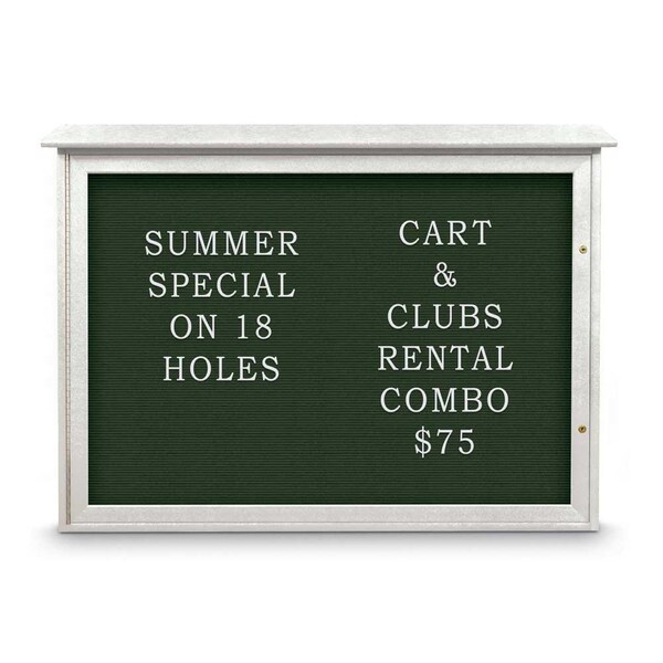 Outdoor Enclosed Combo Board, 72"x36", Bronze Frame/Blue & Black